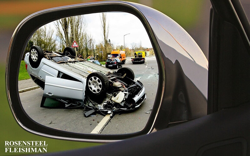 Car Accident with Damaged Mirror