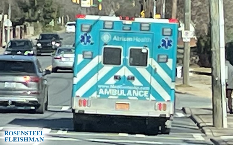 Ambulance on the Road in Charlotte, North Carolina