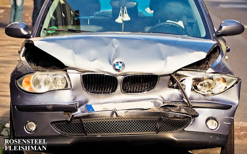 BMW with Collision Damage After a Car Accident