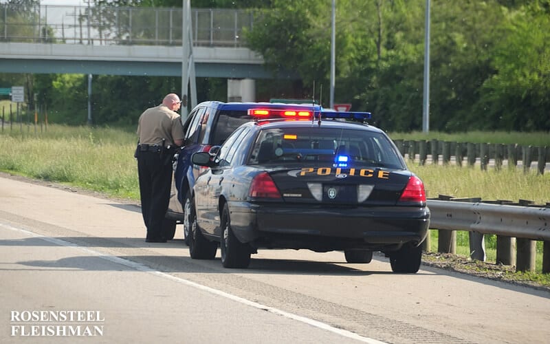 Car Pulled Over by Police in Charlotte, NC