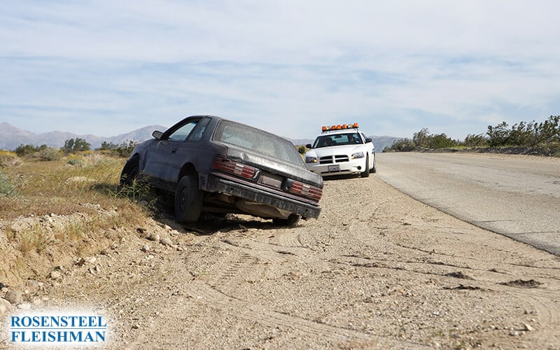 Car with Side Road Accident Damage