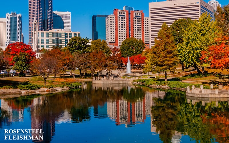 Charlotte City Skyline in Autumn