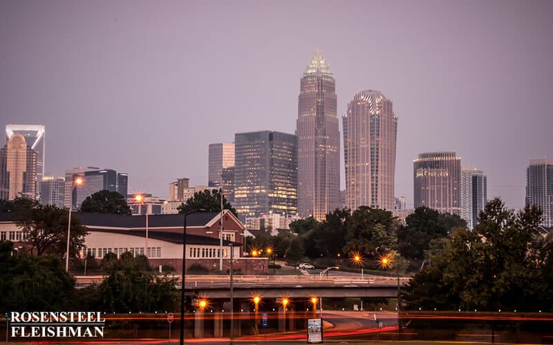 Charlotte, North Carolina Skyline with Buildings