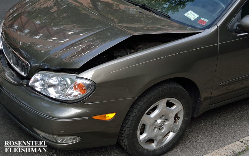 Hood Dented on NC Crashed Car