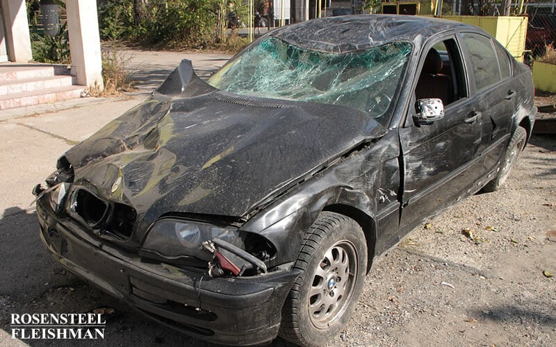 Car with a Damaged Window After an Accident