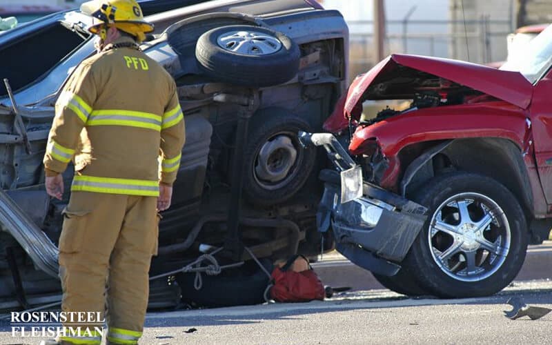 Firefighter Responding to a Car Accident