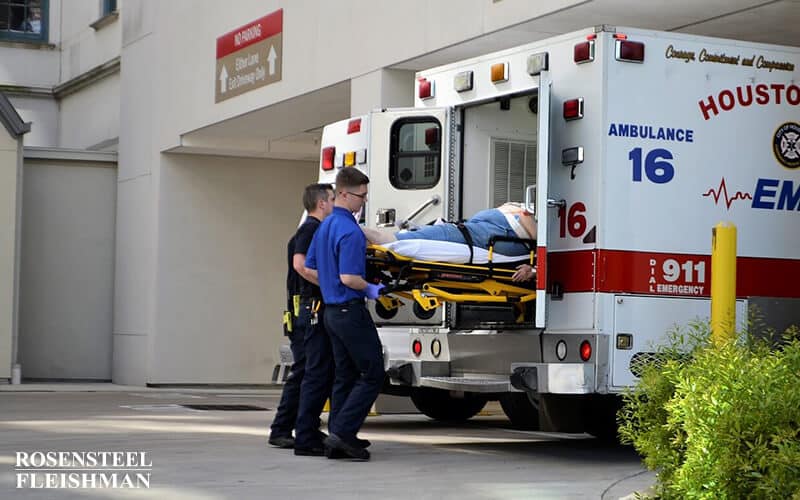 First Responders Transporting Patient in Ambulance in Charlotte, North Carolina