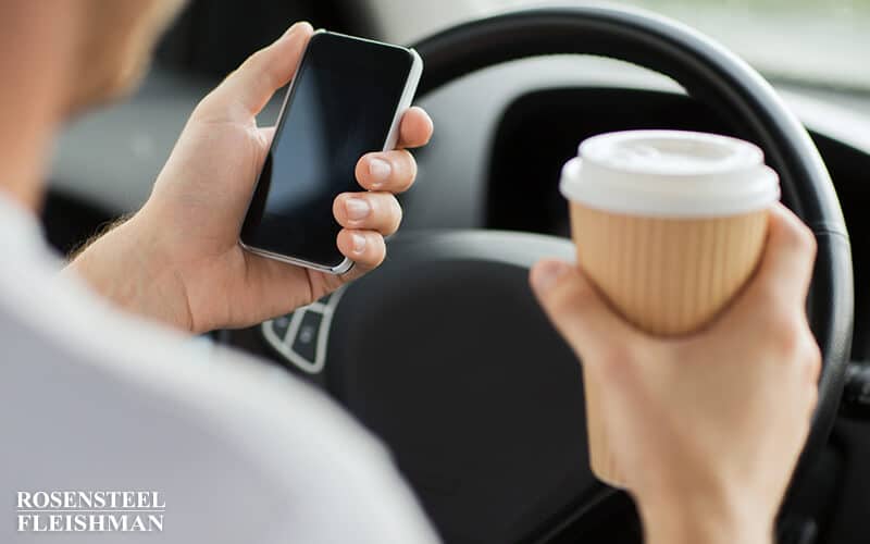 Man Texting and Drinking in Car in Charlotte, North Carolina