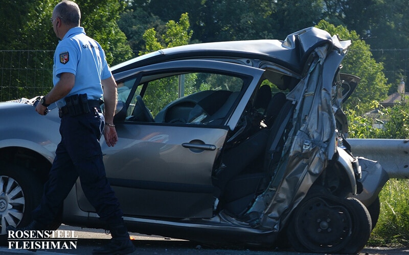 Car with Rear Damage After an Accident