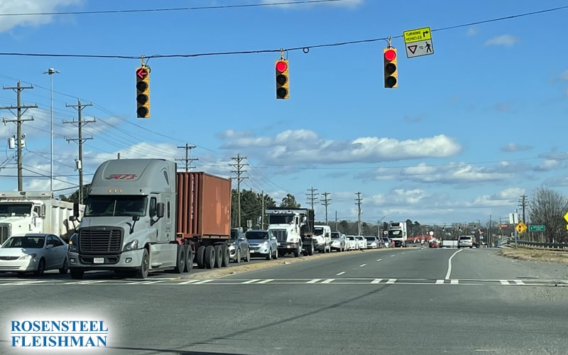 Stop Light and Semi-Truck in Charlotte