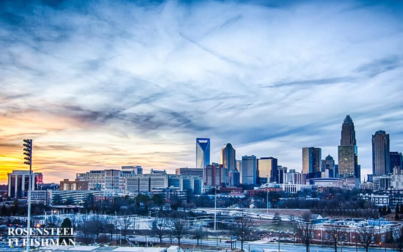 Sunset Over the City of Charlotte, North Carolina