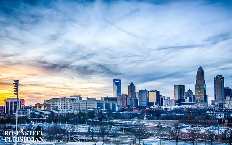 Sunset Over the City of Charlotte, North Carolina