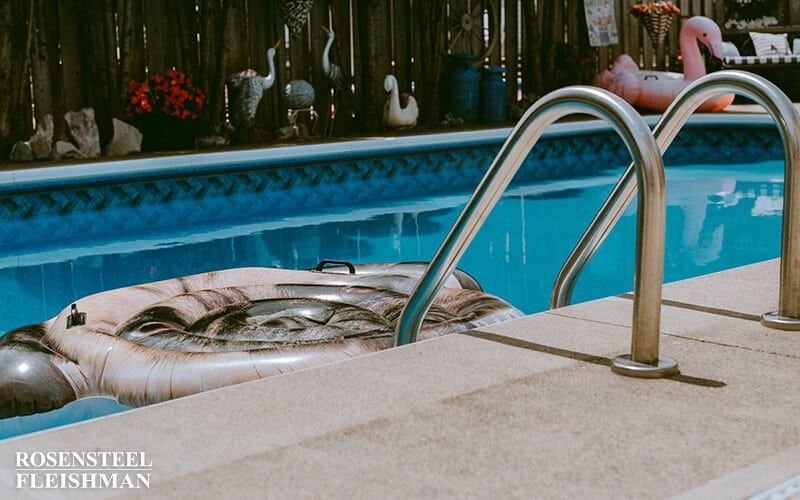 Swimming Pool Raft in Backyard