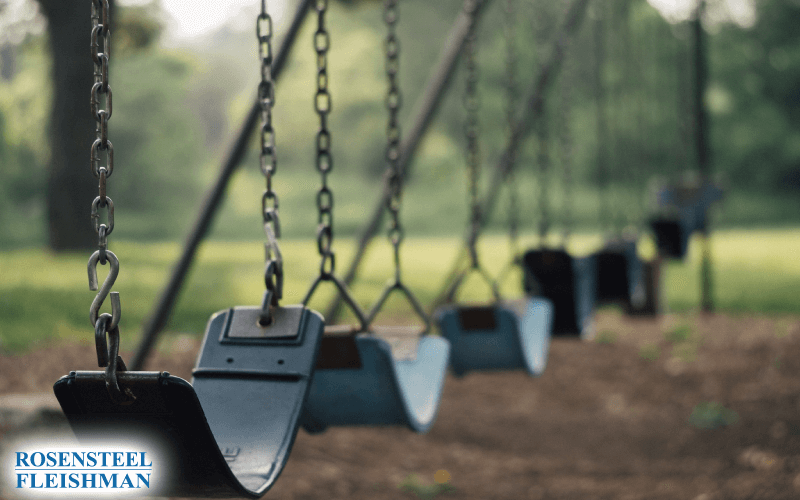 Kids Playing on Swings at a Playground in Charlotte